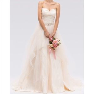 Light peach wedding dress
